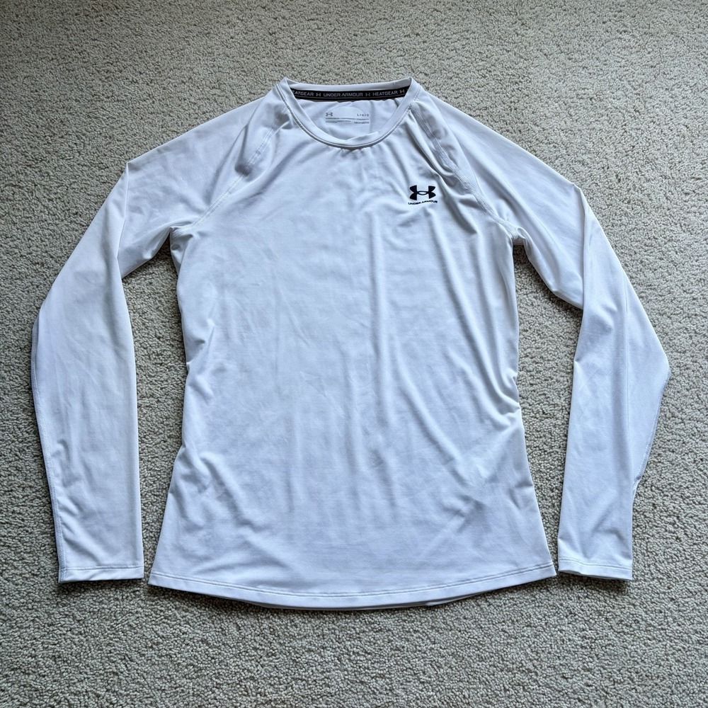 Under Armour Heat Gear Compression Long Sleeve Shirt Women's Large White